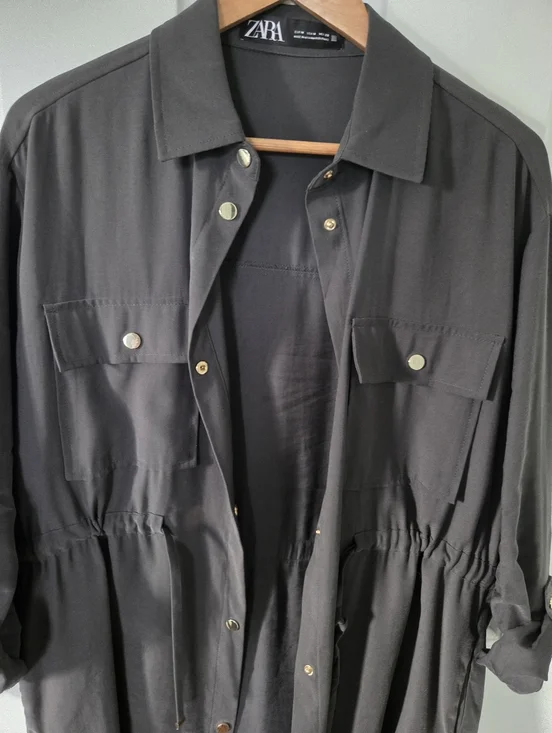 Button Down Drawstring Top/Jacket - Picture 6 of 7